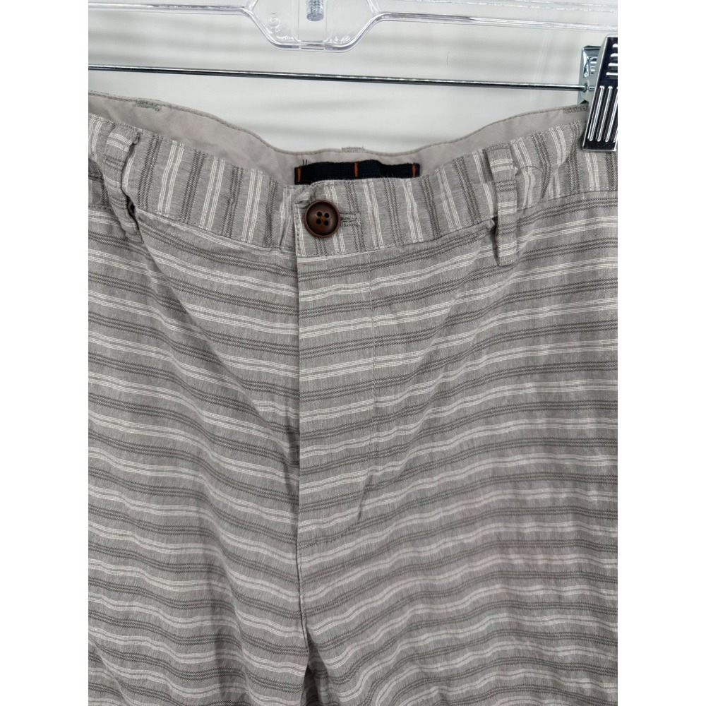 WEATHERPROOF Men's Striped Casual Shorts Size 38W Cotton Tan Beige‎